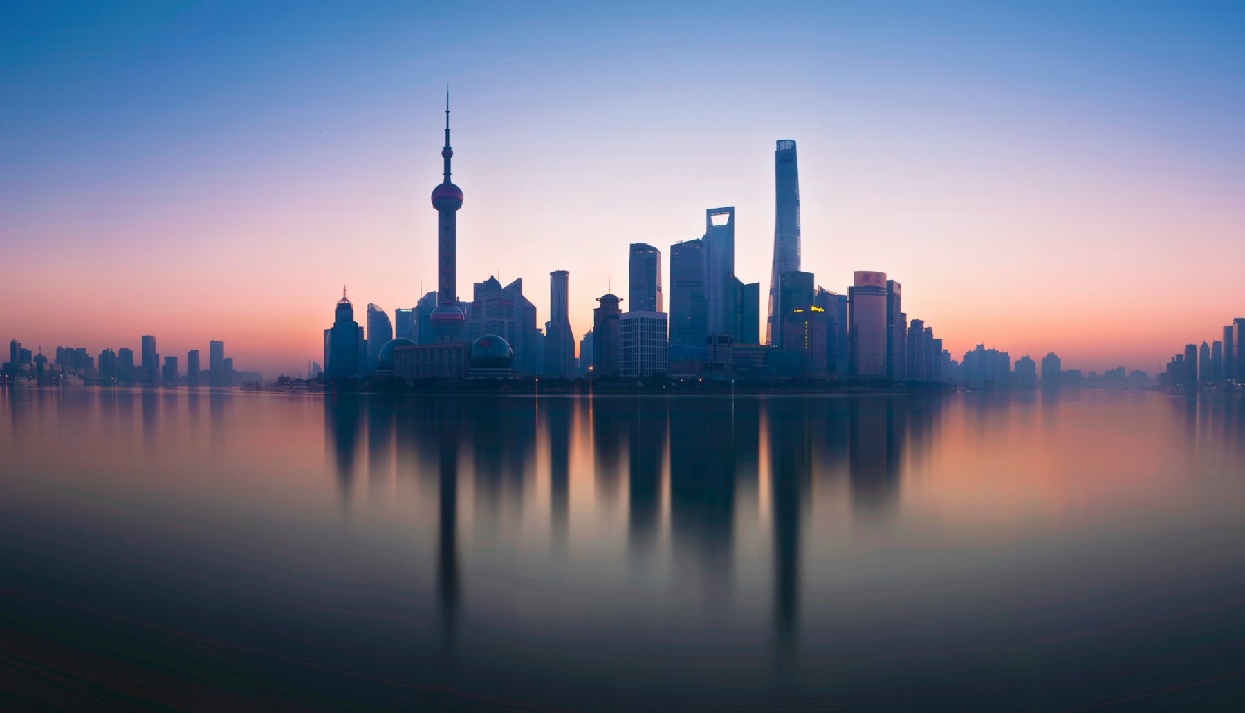 Shanghai’s Lujiazui skyline beside the Huangpu River