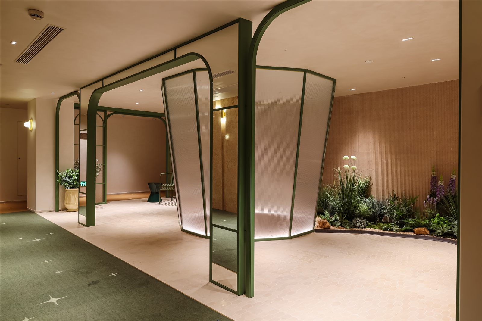 H+ Hotel common space